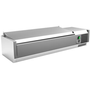 Vitrina 5 cubetas GN1/4 con TAPA de 1200 x335 x270h mm PEKIN