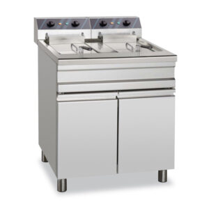 Freidora Eléctrica 14+14 Litros 9+9 kW Trifásica con Mueble EF12+12S STAND ALONE