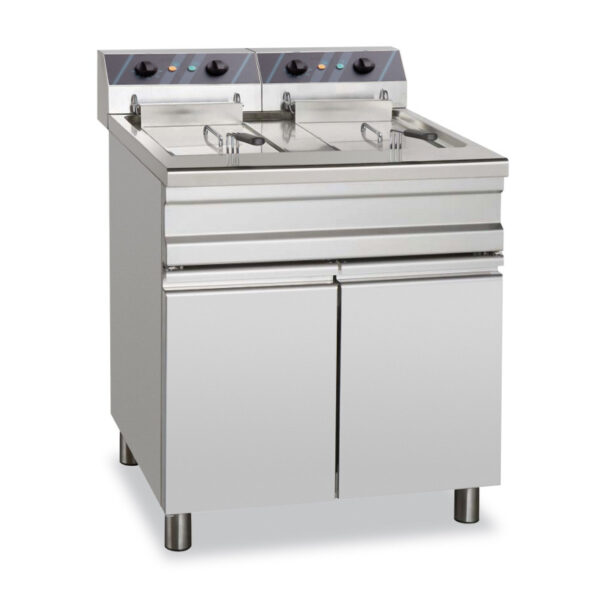 Freidora Eléctrica 14+14 Litros 9+9 kW Trifásica con Mueble EF12+12S STAND ALONE