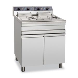 Freidora Eléctrica 14+14 Litros 9+9 kW Trifáscia con Mueble EF12+12S STAND ALONE