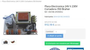 placa cortadora de fiambre